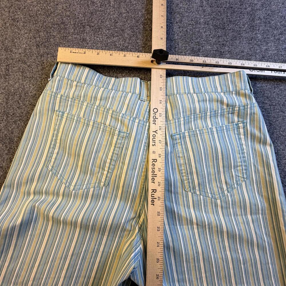 Gloria Vanderbilt Amanda Crop Pants Blue Striped High Rise Straight Leg 12 #936 - Picture 4 of 9